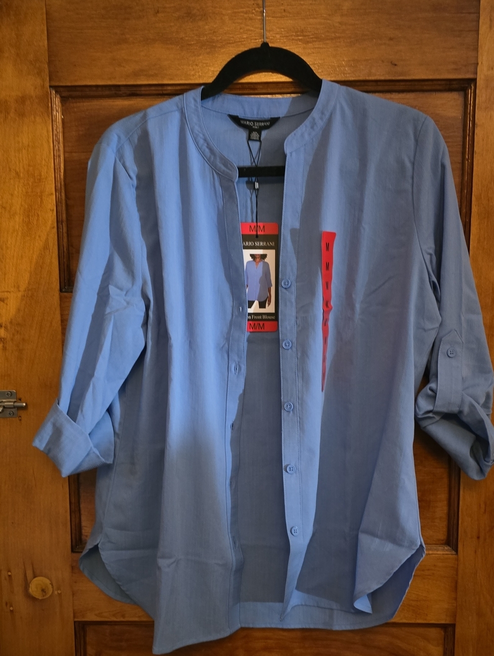 Women's Light Blue Button Front Shirt